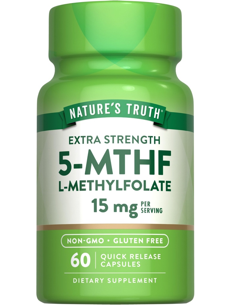 Nature's Truth L Methyfolate 15mg → 60 Capsules → Non-GMO & Gluten Free Supplement → Extra Starity → 超强性