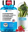 Liposomal Nicotinamide Riboside NR Supplement Resveratrol NAD : Nicotinamide 500mg w/Fisetin, Resveratrol Powder Spermidine Berberine NAD Resveratrol Supplement 500 mg - 60 caps 1 Pack