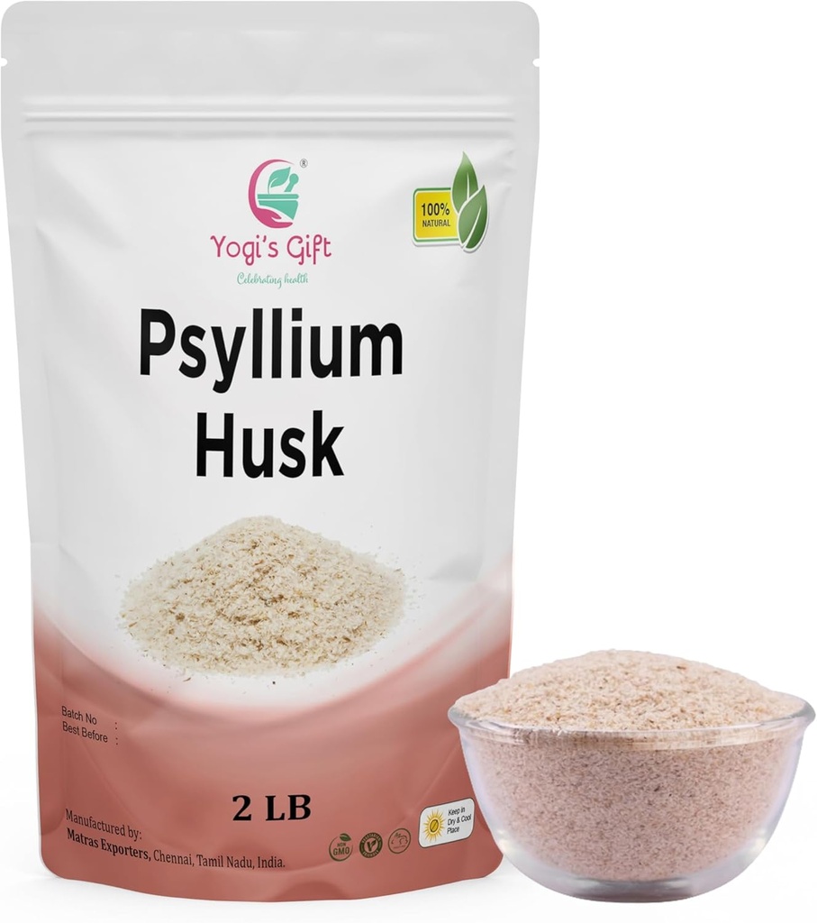Psyllium Husk 整体 2 lb(32 Oz), 用于滑冰, 烹饪和烘焙, 不受欢迎, 精细地面, 100%自然, 非转基因, 由 Yogi 的礼物制作 。