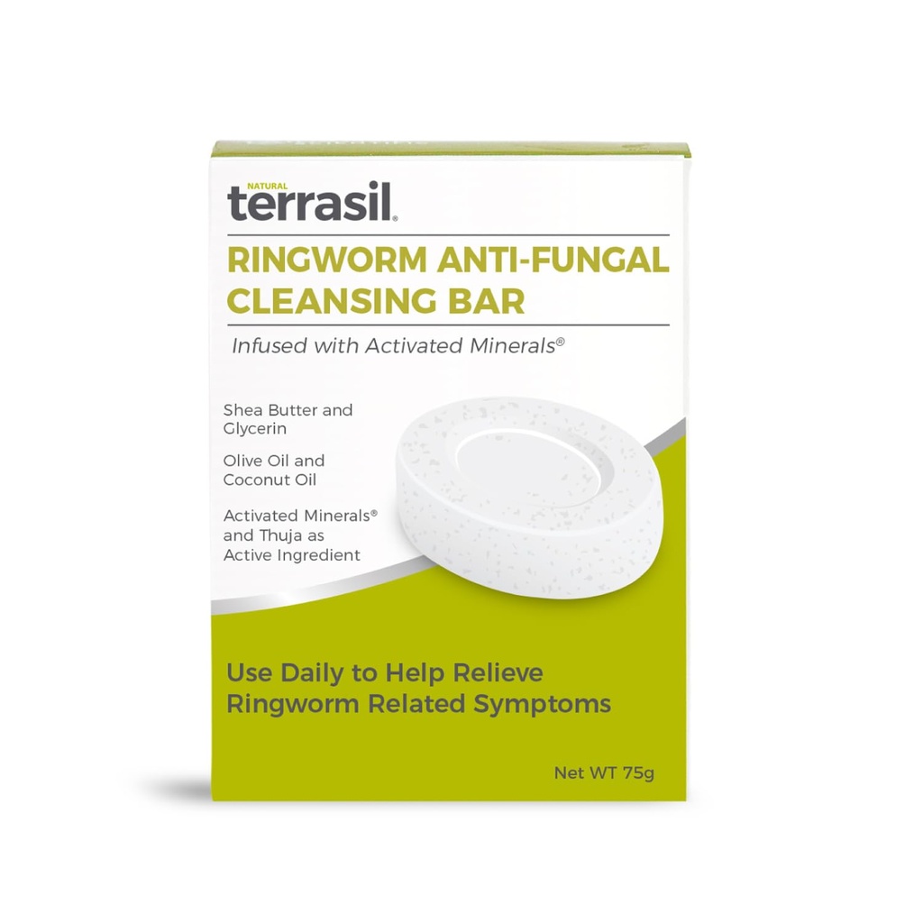 Terrasil 抗虫环形虫皂(75g) Ring Worm Soap Bar 带天然成份物的环形虫皂棒 具有天然成份物的椰油和芝麻黄油,人类皮肤抗虫皂的环形虫治疗,皮肤学家