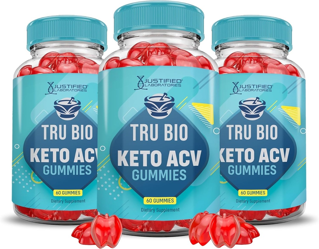 (3 pack) Tru Bio Keto ACV Gummys 高级公式 1000MG TruiBIO Keto Gummys 苹果苹果苹果苹果醋 配以石榴甜甜菜汁粉 B12 Vegan Non GMO 180 Gummys 配制.
