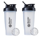 BlenderBottle Classic Shaker Bottle Protein Shakes and Pre Workout, 28oz, Clear/Black (Pack of 2) 最佳蛋白质摇摆和前期工作瓶, 28oz, Clear/ Black (Pack of 2)