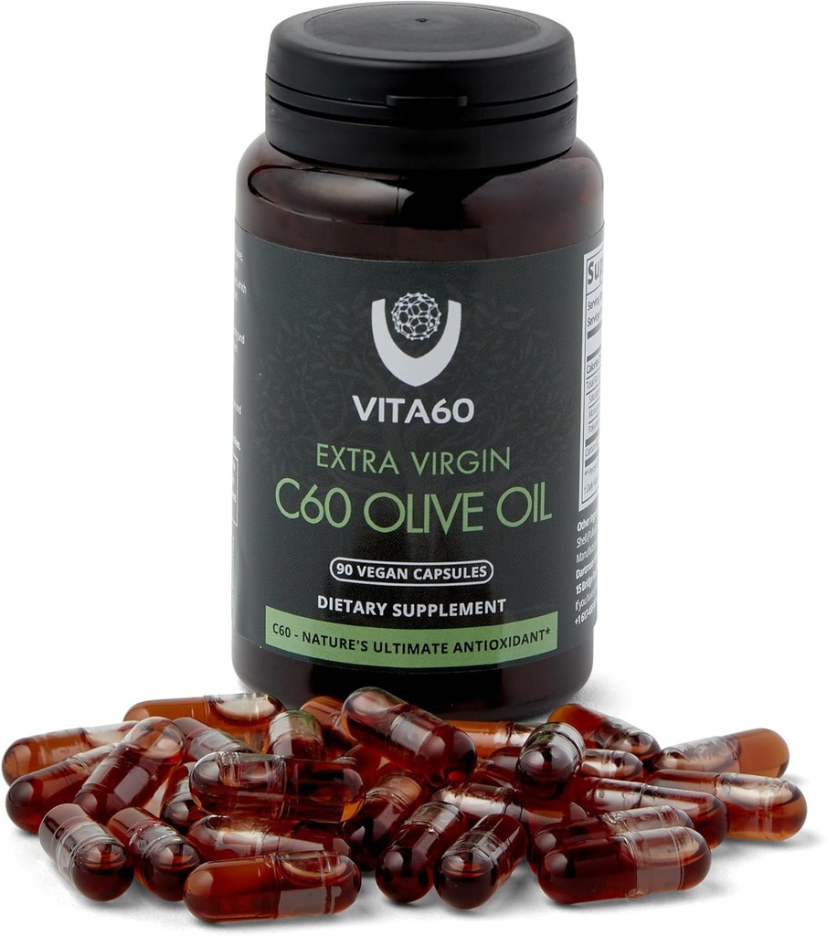 C60 石油封顶 保护生命力和抗氧化剂支持 99.99% 纯溶剂自由 C60 有机石油 Vegan 友好高级客户服务(Olive Oil)