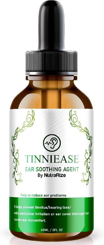 NutraRize TinniEase Ear Drops, Pro 听力支持公式, 所有天然耳朵液体补充剂, 环耳滴水器, 耳朵健康的最大力量, 评论(30次服务)