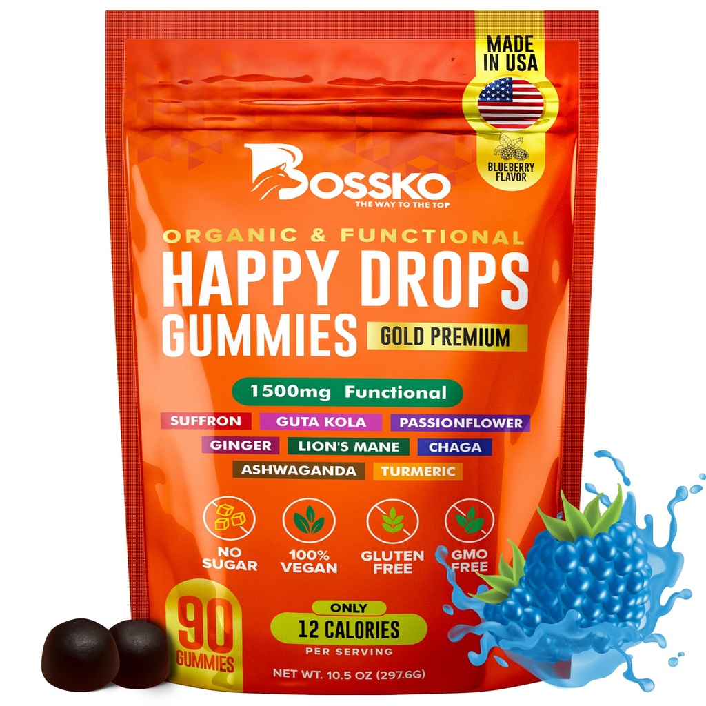 Happy Drops – Daily Superfood Gummys for Mood Support, Focus and Energy – 无糖, Vegan, Blueberry Flavor – 90 Gummys for Adults – Daily Supports for Mood, Focus and Natural Energy – Daily Supports for Mood, Focus and Natural Energys – 日间支持Mood,Focus – 无糖, Vegan,蓝莓Flavor – 90 Gummys for – 成人日间支持 Mood, Focus and Natural Energy –无糖, – 蓝莓 Flamies– – – 成人日间支持 Mood – – Superly Supports – – – – – – – – – – – – – – – – – – – 