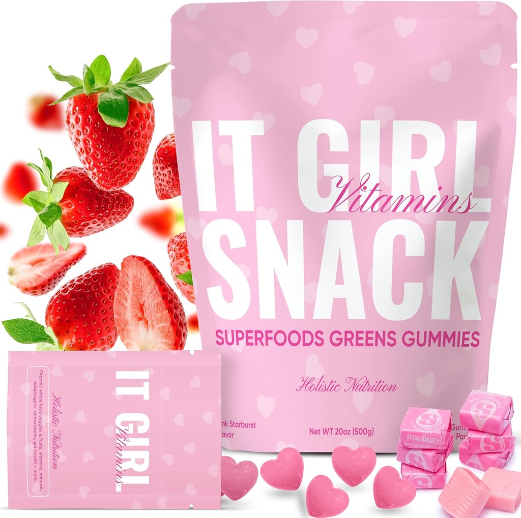 成人健康小吃 -- -- 每日超级绿皮革、多维他命超食品Gummy熊、Spiruina、Chlorella、Prebiotics & Fiber 用于消化健康、适应性物质补充、20种维生素和矿物