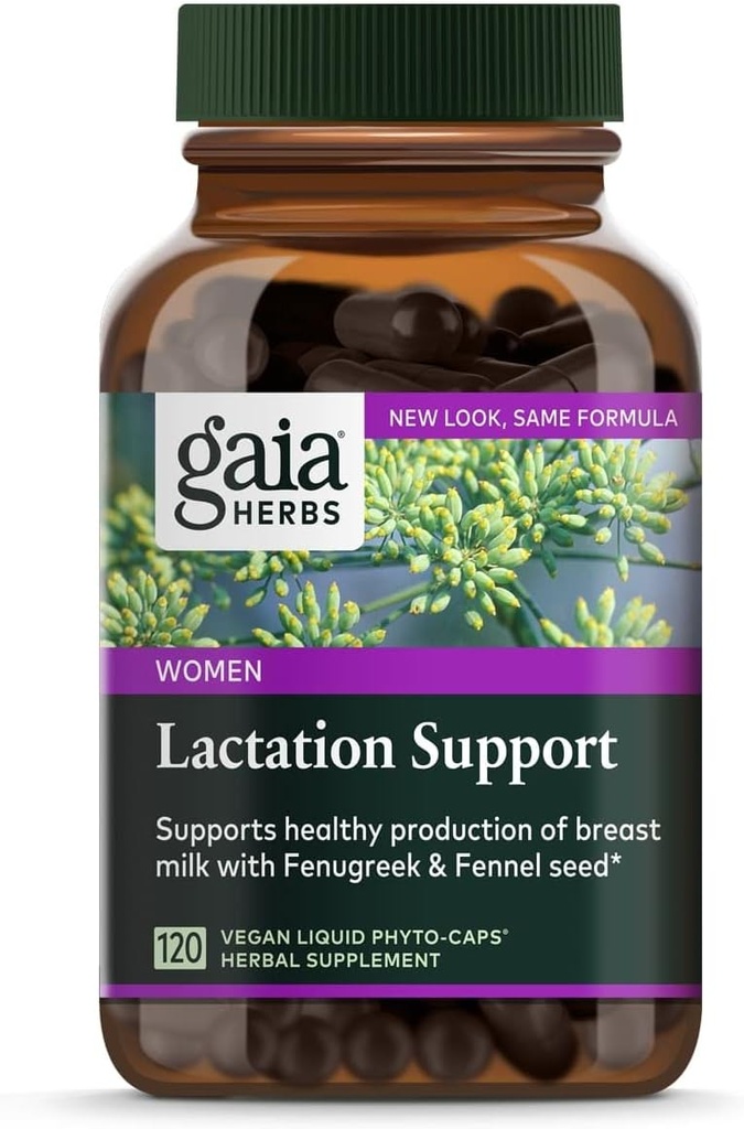 Gaia Herbs哺乳支助,Vegan Liquid Capsules,120 Counter - 哺乳母亲哺乳补充,支持健康牛奶流动和加强母乳营养,PACKAGING May VARY