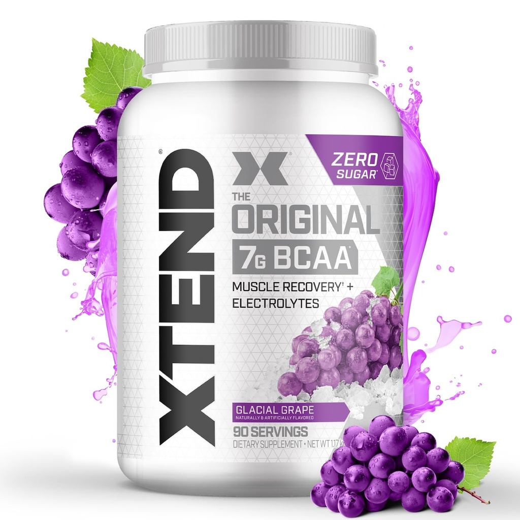 XTEND 原型 BCAA 粉末 7g BCAA 和 2.5g L-Glutamine, 不含糖的 工作后 肌肉复苏 男女用氨基酸饮用,90种