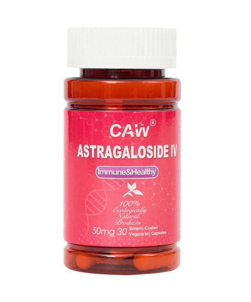 CAW 最大吸收 Astragaloside IV 98% 50mg 30 Capsules + Immune 支持 + 抗衰老补充 → 50mg 30 Enteric-Capsules 1瓶