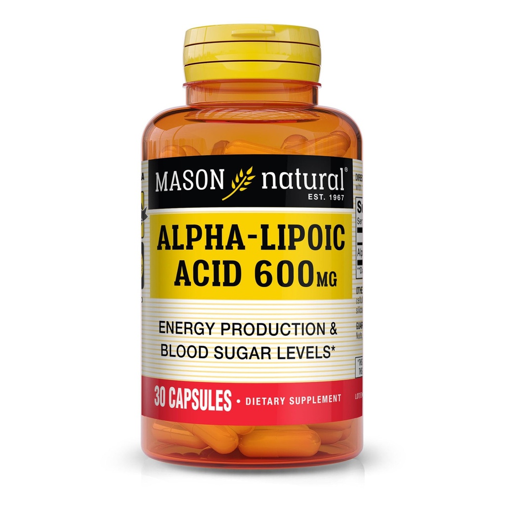 MASON NATURAL Alpha Lipoic Acid 600mg / service, Gluten Free ALA 补编, 30页