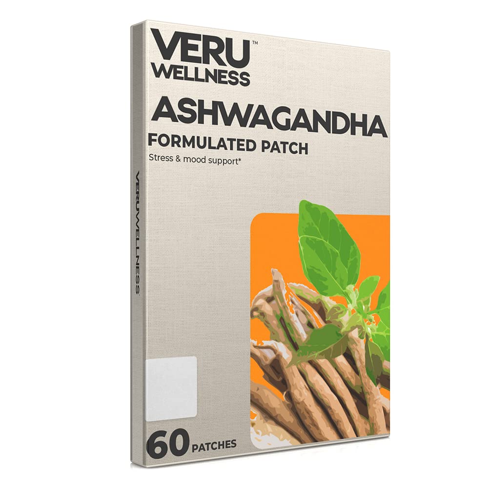 Veru Wellness Ashwagandha Patch -- -- 压力救济、自然摩擦支助、压力、能量和焦点支助补丁(60个计数)