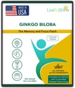 Live to Shine Ginkgo Biloba Patch - 30 Gingko Transdermal Patches - 妇女和男子一个月的供应 - 美国制造