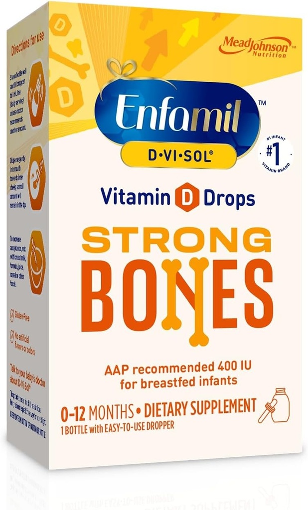 Enfamil D-Vi-Sol 维生素D补充剂 降50毫升(包2)