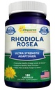 aSquared Nature Rhodiola Rosea Supplement 1000mg - 180 Vegan Capsules - 最大强度 Rhodiola 根提取药片 改善纯能,脑功能和应激救济 - 金根草粉片