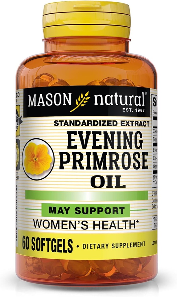 Mason Natural,晚间Primrose 石油女性健康软胶 - 60 Ea