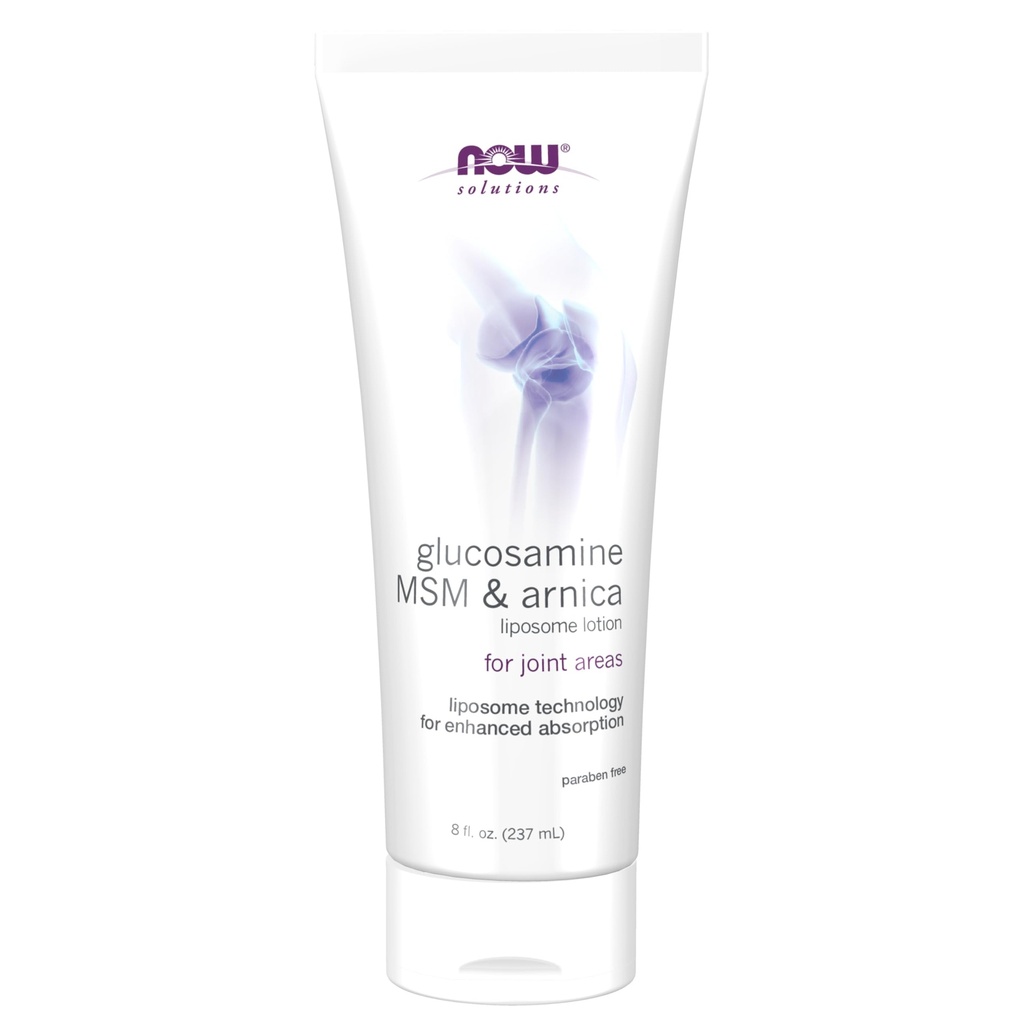 Now Foods Solutions, Glucosamine, MSM 和 Arnica Liposome Lotion, 用于联合地区, Liposome 技术促进强化吸收, 8-Ounce