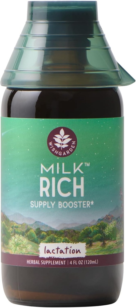 WishGarden Herbs Milk Rich with Goats Rue and Fenugreek - 母乳乳乳制品支持补充,母乳供应乳汁和母乳喂养补充,以提高奶流质量和产量,4oz