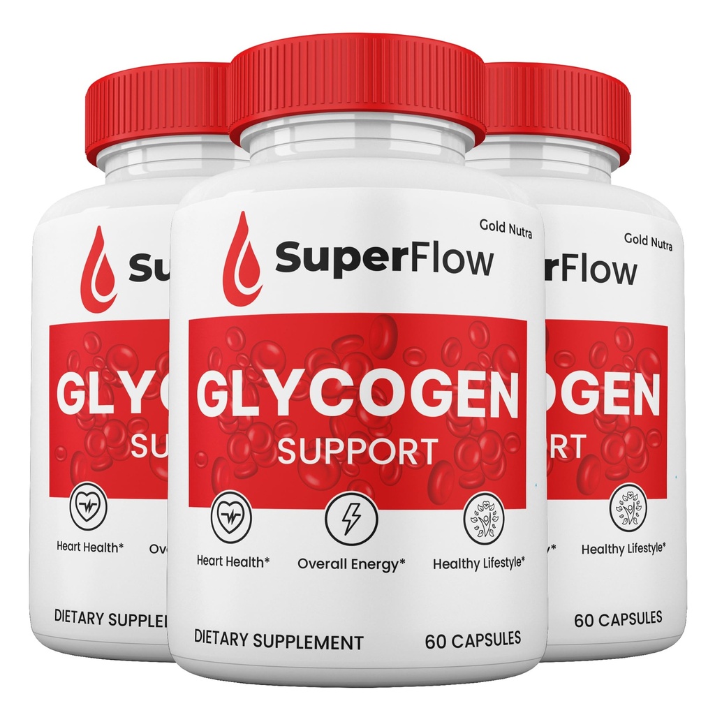 (3 Pack) Super Flow Blood Support Capsules, SuperFlow Glycogen Pills All Natural Supplement, 3-Month Supply.