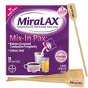 MiraLAX Gentle Centle Captiation Relief Laxative Power, 使用PEG 3350的工具软化器, 无 Harsh 侧边效应, 单剂量混合- 与混音 Stirrers, 旅行包, 10 剂量