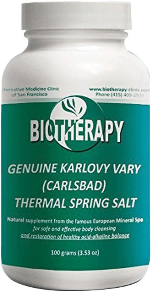 生物疗法 真正的Karlovy Vary 治愈矿物 热水泉盐 - 天然矿物补充体清洁剂 - 支持免疫系统和恢复酸碱平衡 - 100克(3.53oz)