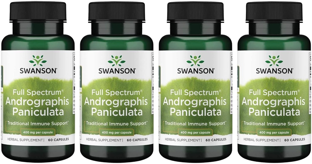 Swanson 全谱 Andrographis Paniculata 400 毫克 60 卡普尔(4包)