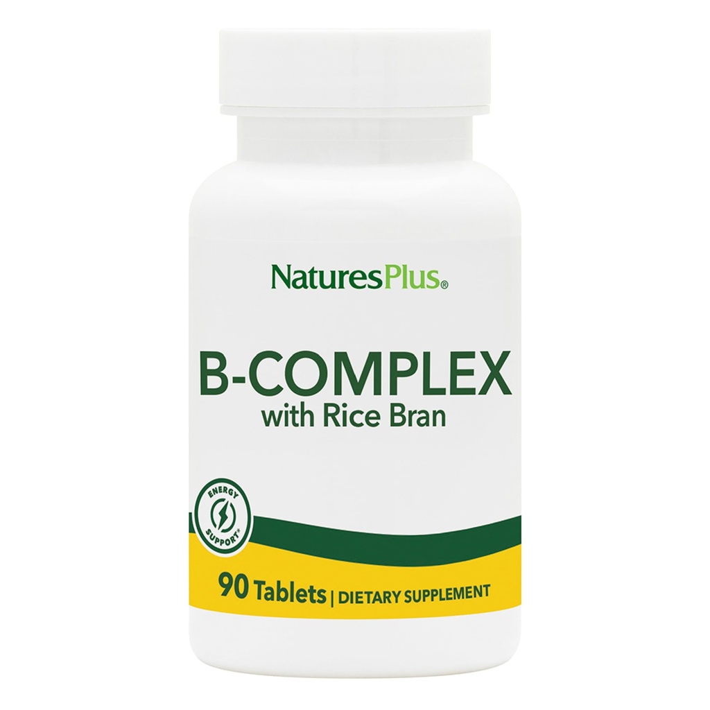 NaturesPlus B-Complex with Rice Bran - 90片 - 蔬菜,格卢滕免费 - 90种服务