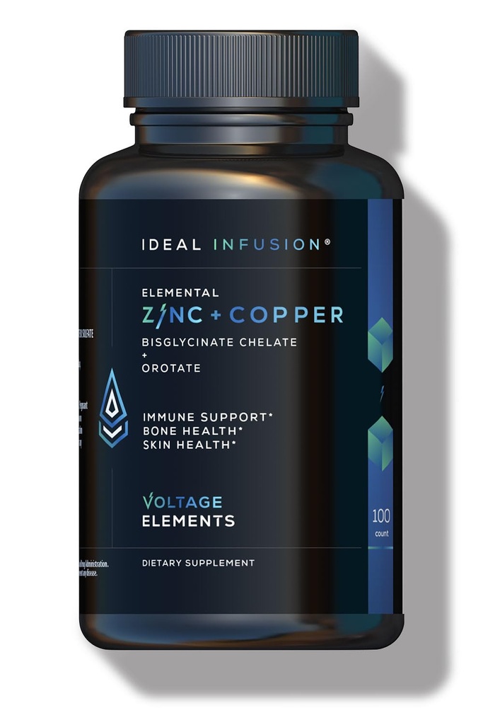 High Potency Zinc Bisglycinate Chelate & Zinc Orotate 245mg – Zinc Supplement with Copper Chelate for Immune, Skin & Hormone Health – Elemental Zinc 50mg, 100 Servings, Vegan