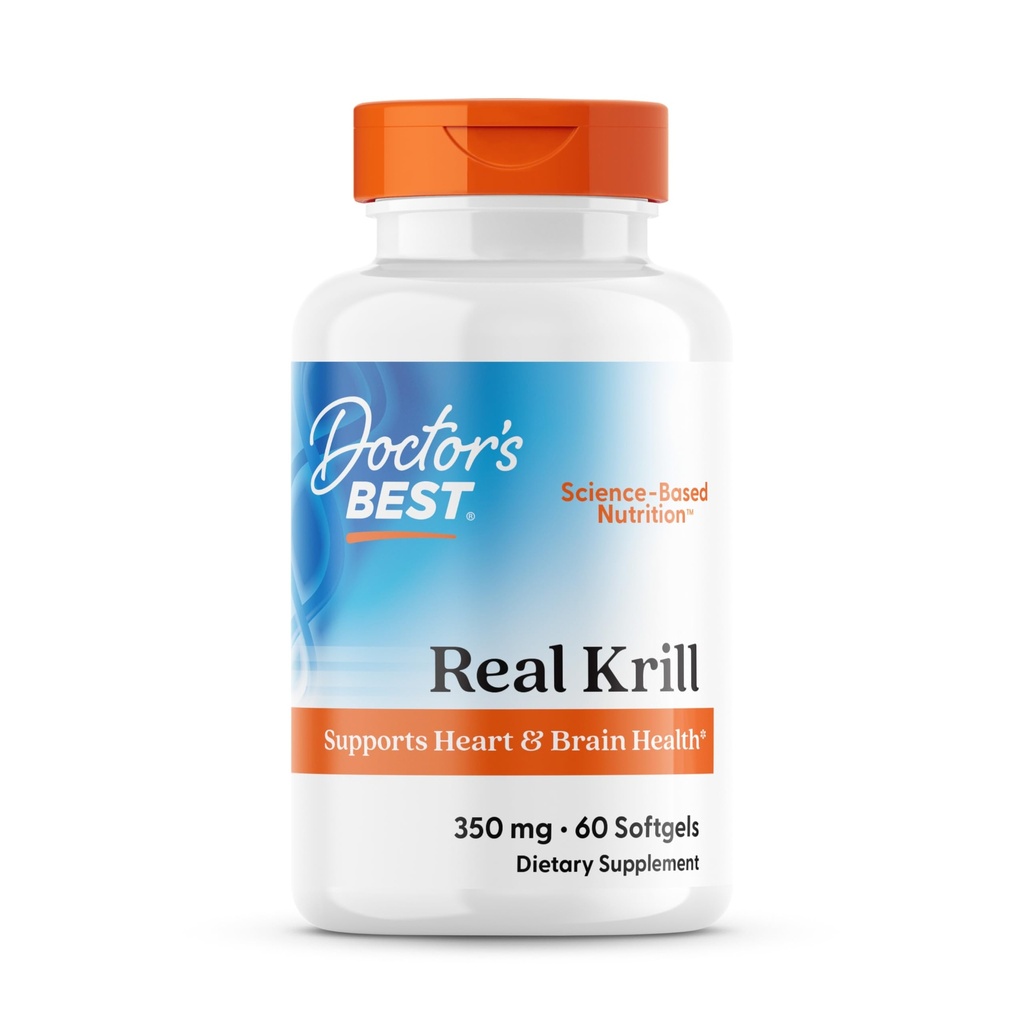 Best Real Krill医生,南极Krill (Superba2),支持心脏和脑健康,非GMO,Gluten Free 60 Softgels