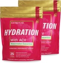 基本元素 水分包 - 西瓜 木瓜 - 电解质 粉末 无糖 - 电解质 饮料 混合 - 与ACV & Vitamin C的高级水分 - 50个棒状包