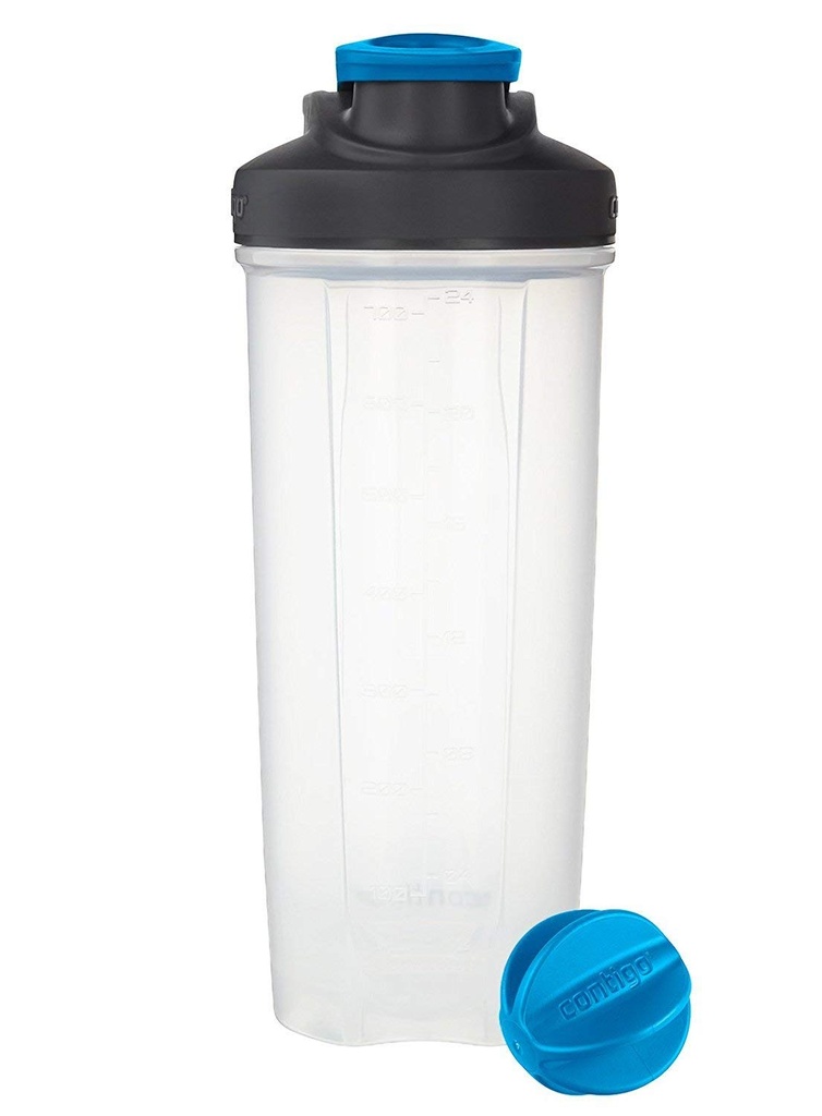 Contigo Shake & Go Fit Shaker Bottle, 28 oz., 卡罗莱纳蓝, Snap Lid (英语).