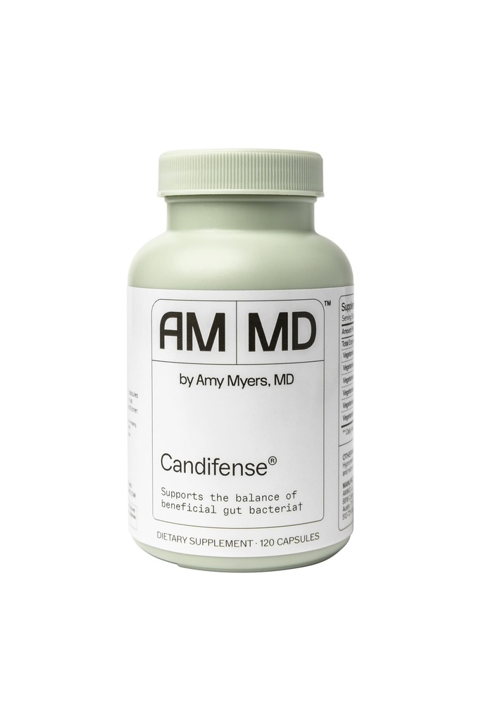 Amy Myers MD Candifense Candida Over growth 补编 - 消化纤维的消化酶 - Gut Care for a balanced microbiome - Gluten - Free, Dairy - Free & Non-Soy - 120 Capsules (60种服务)