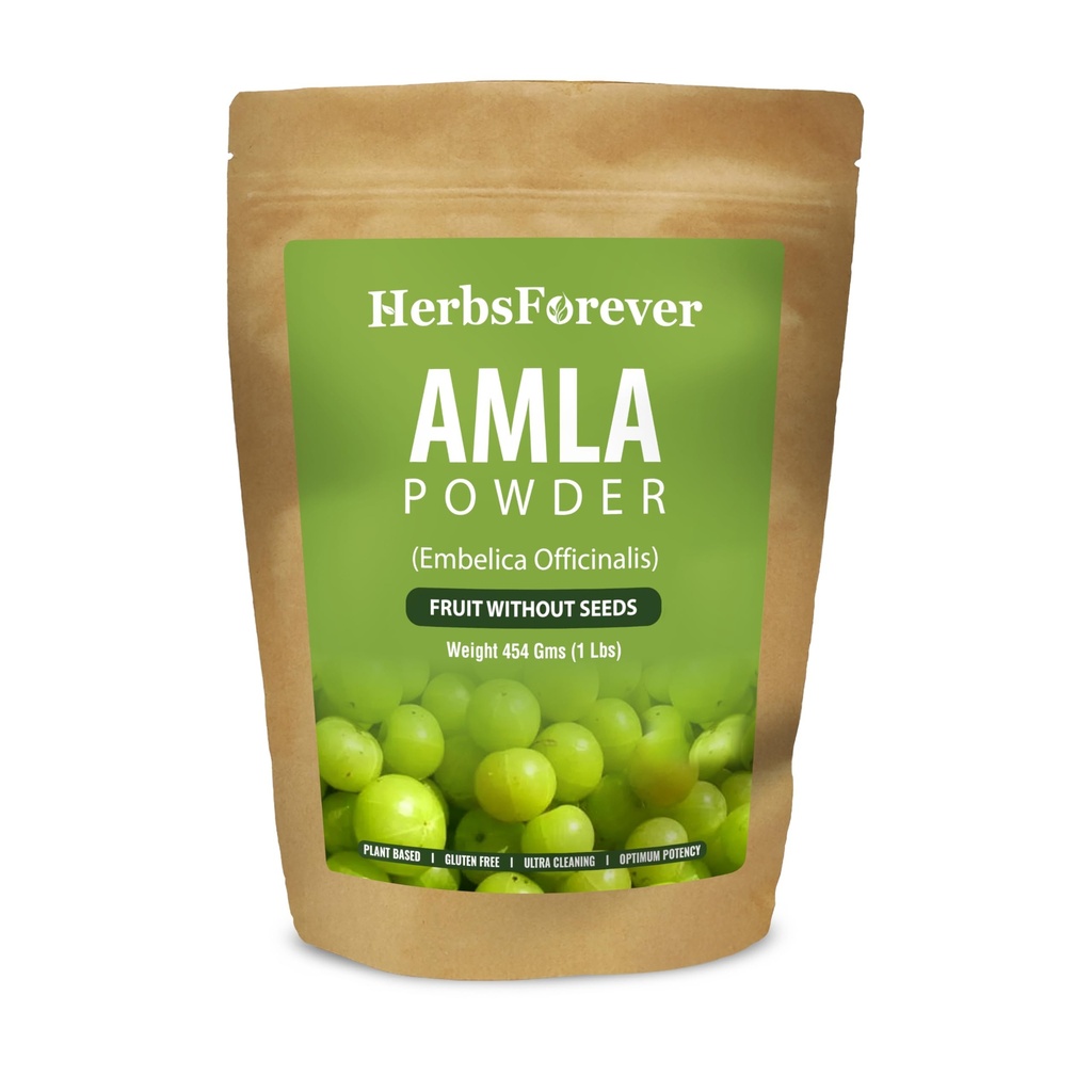 草药 Amla 粉末  Ph Phyllanthus Emblica,维生素C和抗氧化剂,支持健康豁免,非GMO,Vegan, 454 GMS → 天然超食品 日常健康