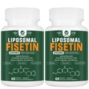 Liposomal Fisetin 补充剂,2000MG,98%纯菲塞丁多酚抗氧化剂,包括 Quercetin、TMG和Resveratrol,用于健康老龄化、认知支持,120 Capsules