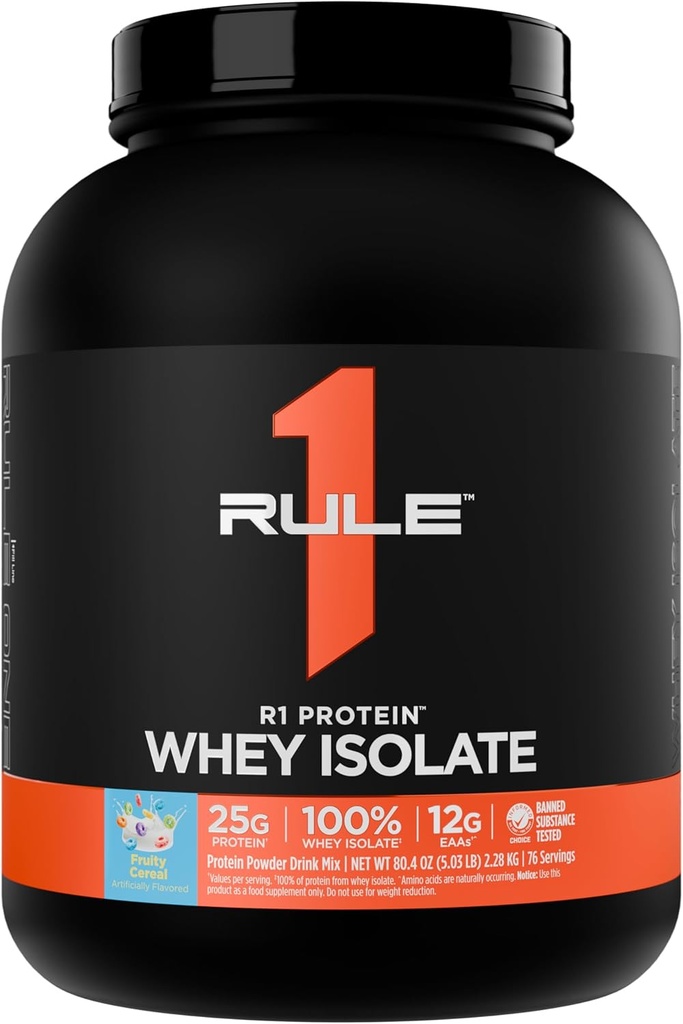 规则1 R1蛋白质 Whei Isolate - 有25g蛋白 & 6g BCAA 单自孤立和水解源进行劳动回收(5英镑*,水果谷)
