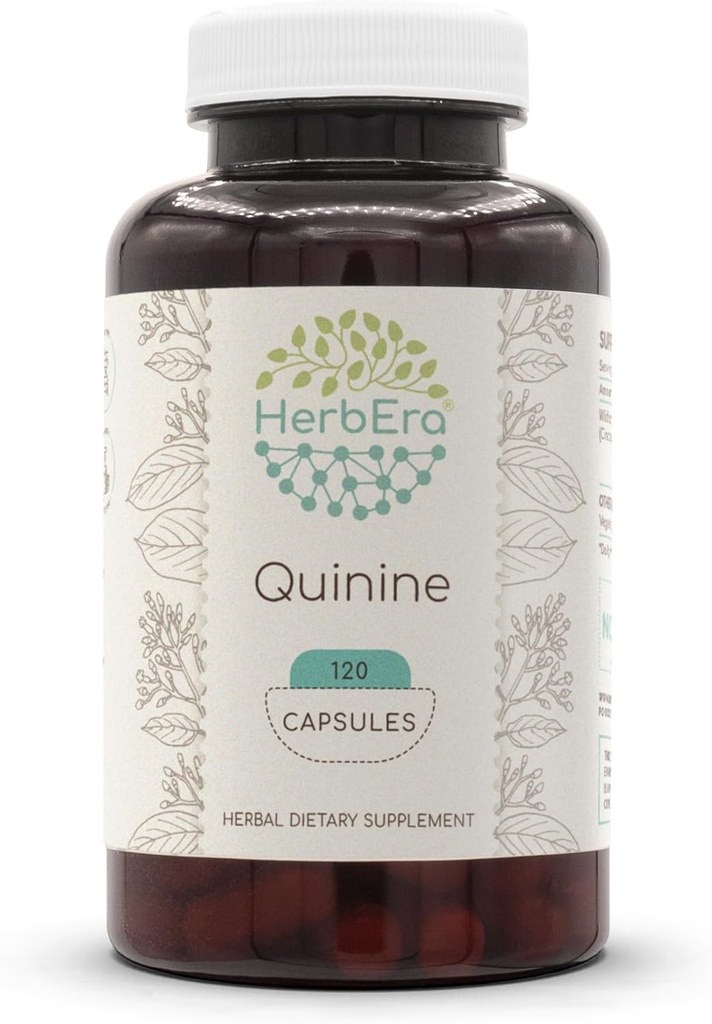 HerbEra Quinine 120卡普尔,1000毫克,野生昆宁(Cinchona officinalis)干巴克(120卡普尔)
