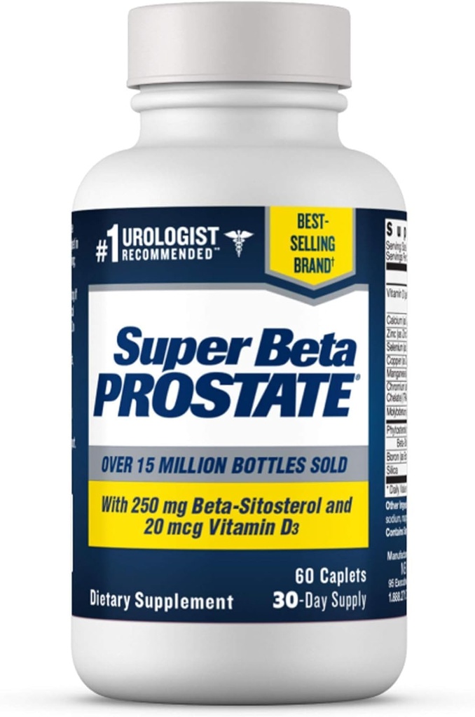 SUPER BETA PROSTAE 男子健康支助补编——减少洗手间旅行,促进睡眠,更好的Bladder空置和健康的前列腺,Beta Sitosterol——60个计数(一包)