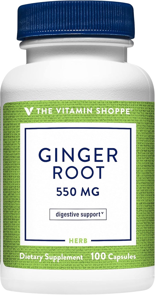 维生素店 姜根 550MG, 支持文摘和酥的全草补品(100 Capsules)