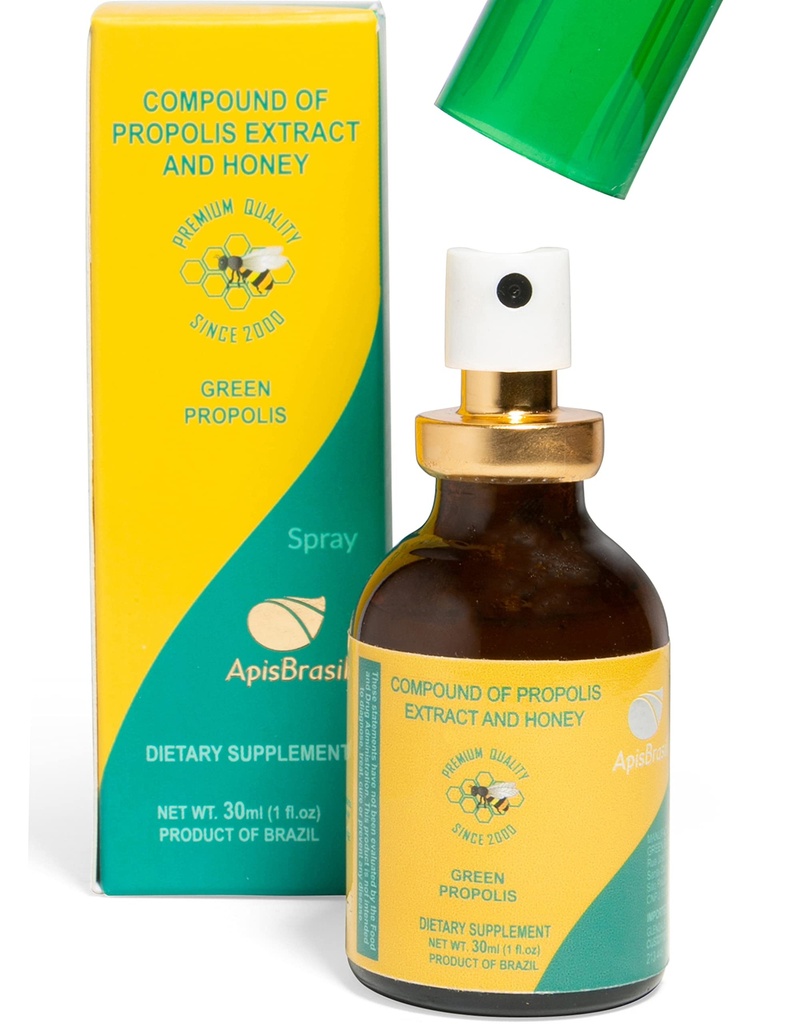 巴西绿蜜蜂Propolis喷雾(30ml) - 天然免疫支持 - 咽喉救治 - 精液质量 - 包1