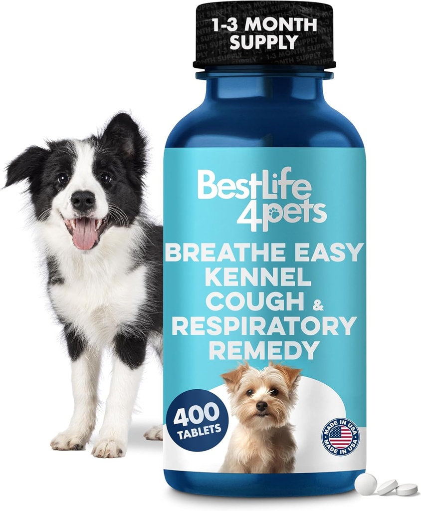 Breathe Easy Natural Cough Relief for Dogs - Gentle Advance Dog呼吸器,摄取和喷嚏救济+Trachea和空中支援Brachycephalic Dogs确保平静步行和休息睡眠