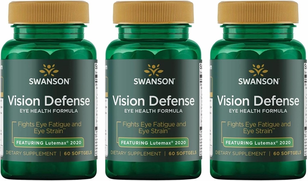 Swanson Vision Defense Antioxidant Vision Health 补充 Lutein Zeaxanthin Astaxanthin Broccoli 提取 Bilberry 提取 60 Softgels Sgels (3 Pack) 页面存档备份,存于互联网档案馆,存于互联网档案馆.