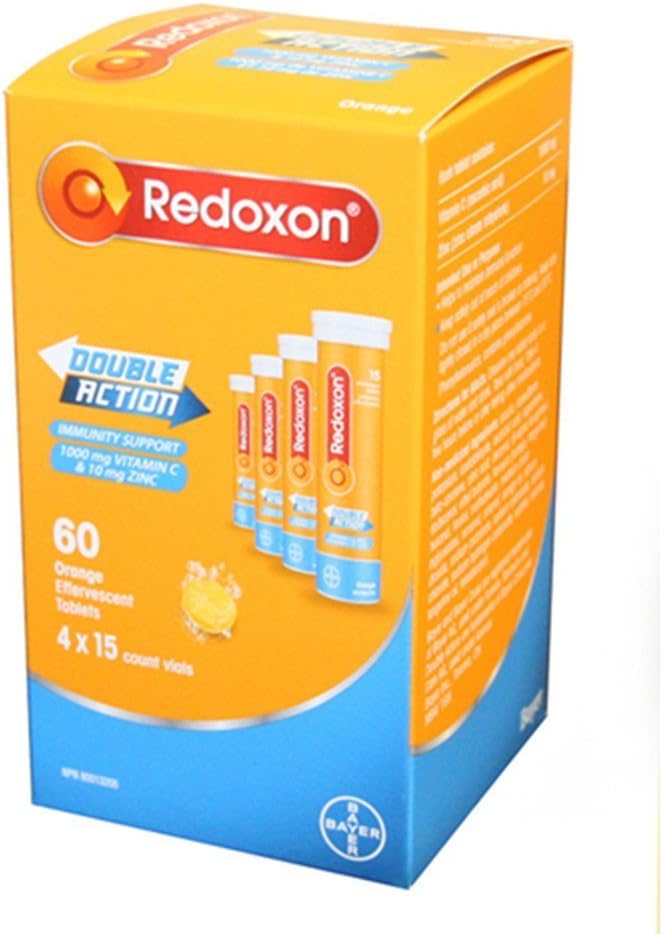 Redoxon 双动作橙色增生片,1000mg 维生素C & 10mg 锌,4x15瓶