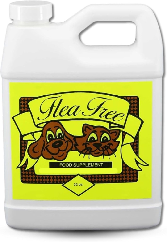 Flea Free Pure 有机食品补充剂 - Anti-Flea 公式 狗维生素 - Dog 维生素和补充剂 - Dog 多维特敏 避免血型昆虫 - 多维特敏 狗无化学(32 oz)