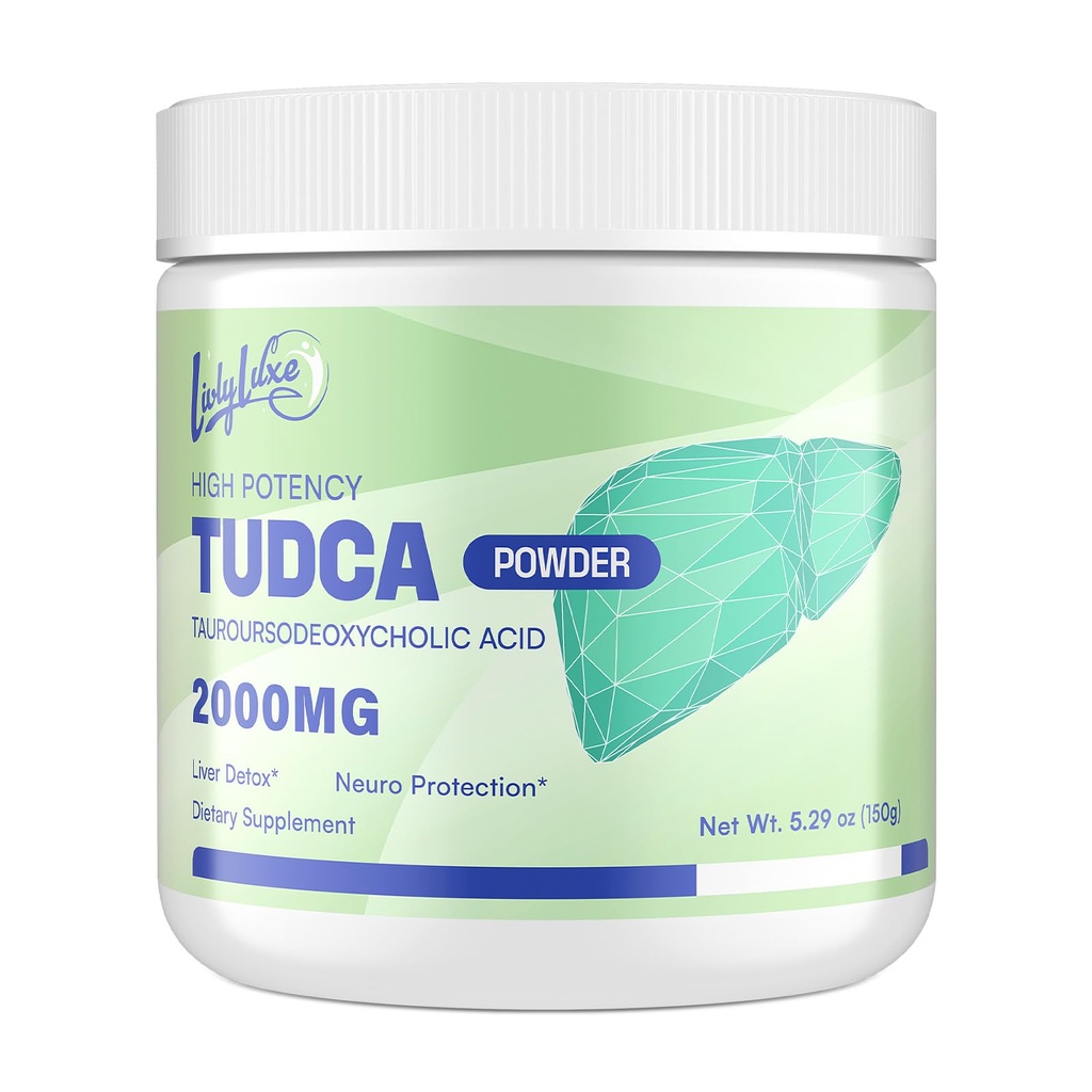 LivLyLuxe TUDCA Powder Liver Support Support – 2000mg 高吸附力LIVER 解毒和修理支持 牛奶硝酸盐,阿蒂科克,Bile盐,Ox Bile,Herbal Blend – 30 services, N-GMO