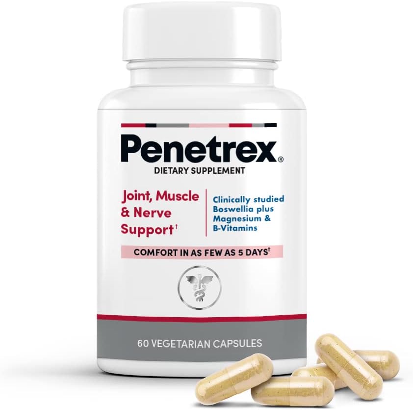 Penetrex 临床研究联合、肌肉和神经支持的镁甘油补充剂 -- -- 5天后与高级Boswellia Serrata Excert,维生素D,B,C(60个数 -- -- 1个月供应)