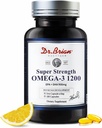 Brian Omega博士 3 鱼油 - 1200 mg → 180 软胶 Lemon Flavor rTG Omega3 → EPA & DHA → 高吸收 Omega 3 健康心脏和大脑脂肪酸补充剂 - 180 日供应