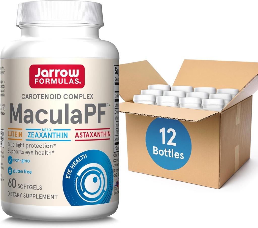 贾罗方程式 MaculaPF 软胶 - 60 计数 - 眼抗氧化剂补充剂 - 视觉补充剂 - 成人眼健康补充剂 - 非GMO - Gluten Free