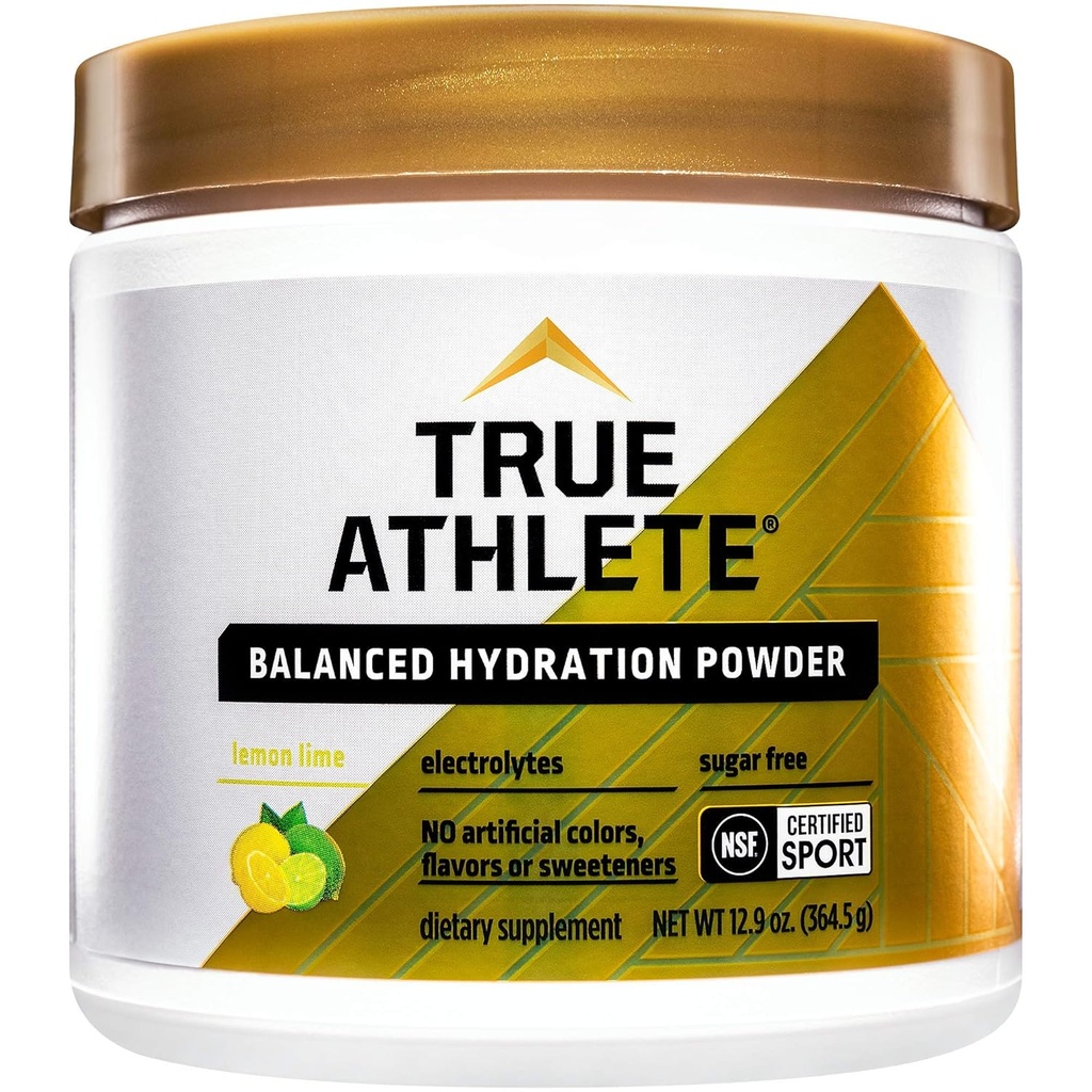 True Athlete 平衡水力粉,柠檬Lime Flavor,锻炼前促进水力,易混合,NSF获得体育认证(12.86 Ounces Powder)
