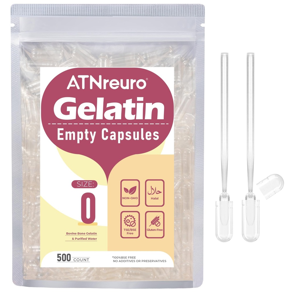 大小 0 空 Gelatin Capsules 有 2 个微勺 - 500 个 空空 Capsule - Gel Pill Capsules 供粉末补充
