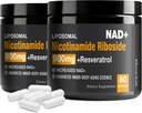 NAD 补充 - NAD+ 与 Nicotinamide Riboside (NR) 和 Resveratrol Quercetin 900mg 纯 NAD 细胞修复健康老化脑功能的 NAD Plus (2 包)