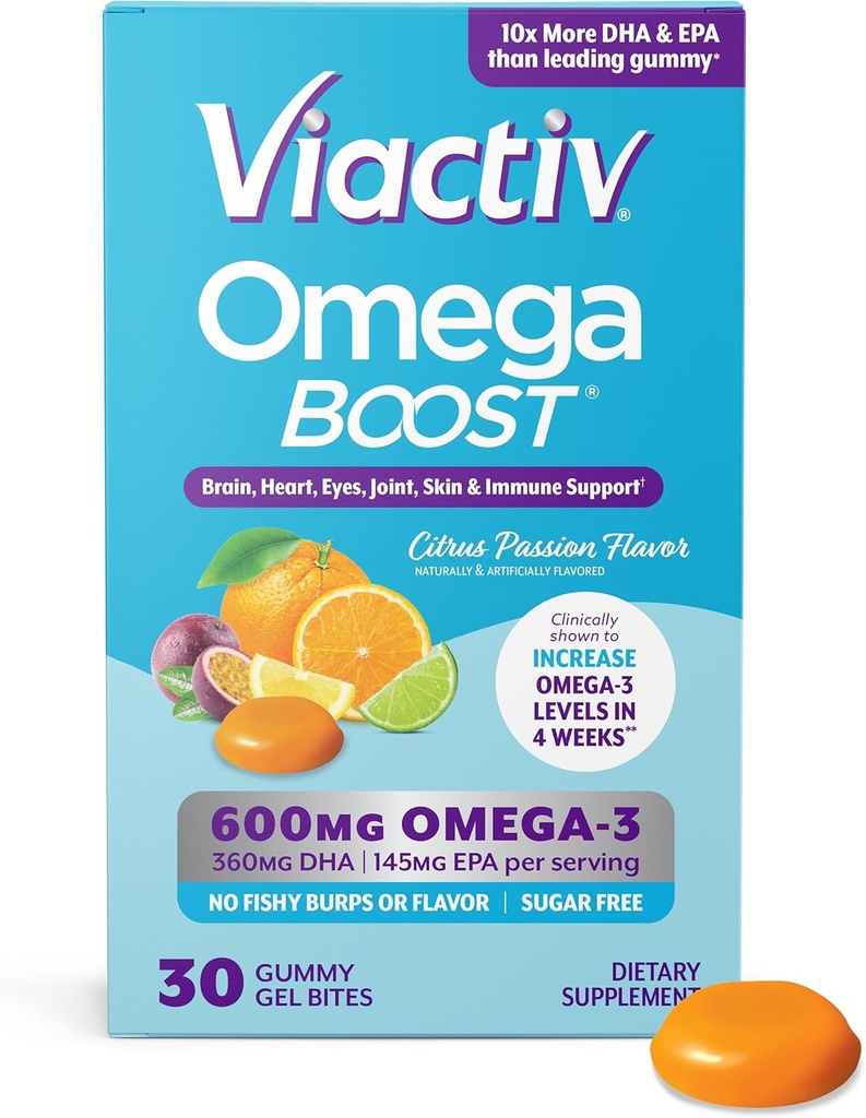 (原始内容存档于2017-03-03). Viactiv Omega 3 Fish Oil Gummys. EPA DHA 心脏健康和脑健康补编,30种无糖维生素,1pc服务